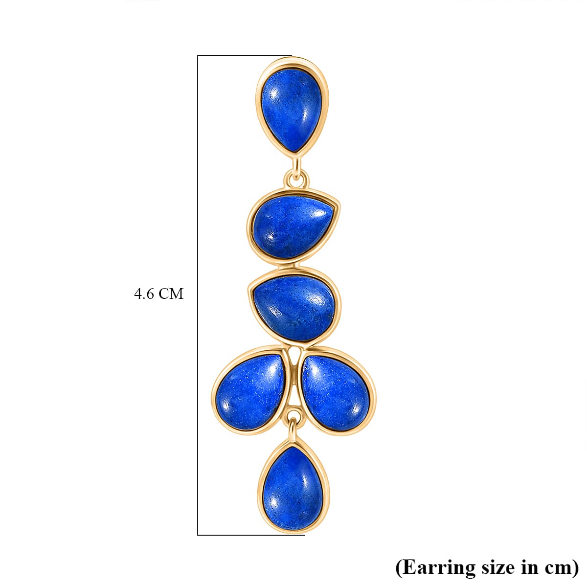 Lapis Lagoon Cluster Earring in Yellow Gold Tone 18.14 Ct. 8299681 6