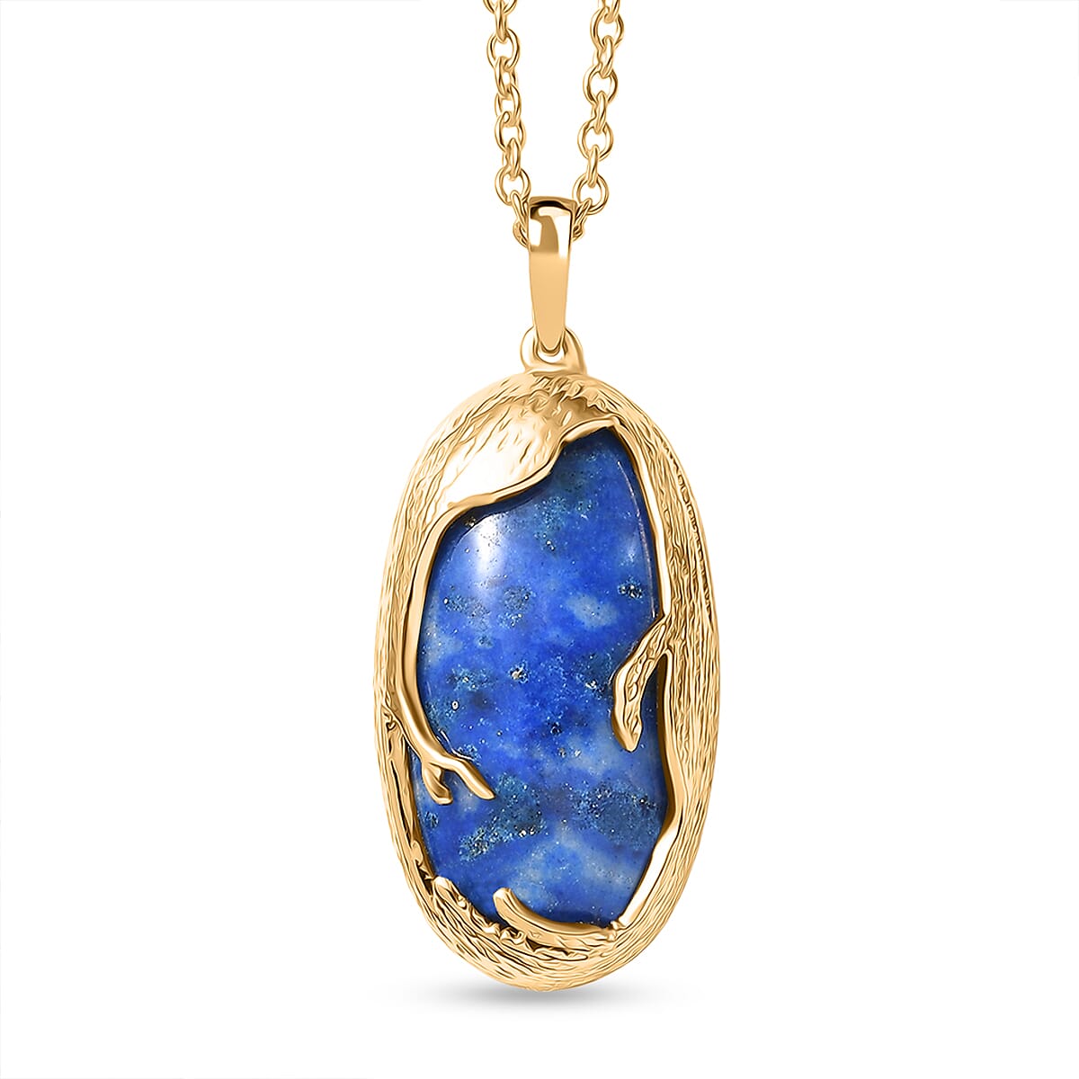 Lapis Lagoon Oval Cut Pendant with Chain (Size - 20) 21.13 Ct. 4429798 0