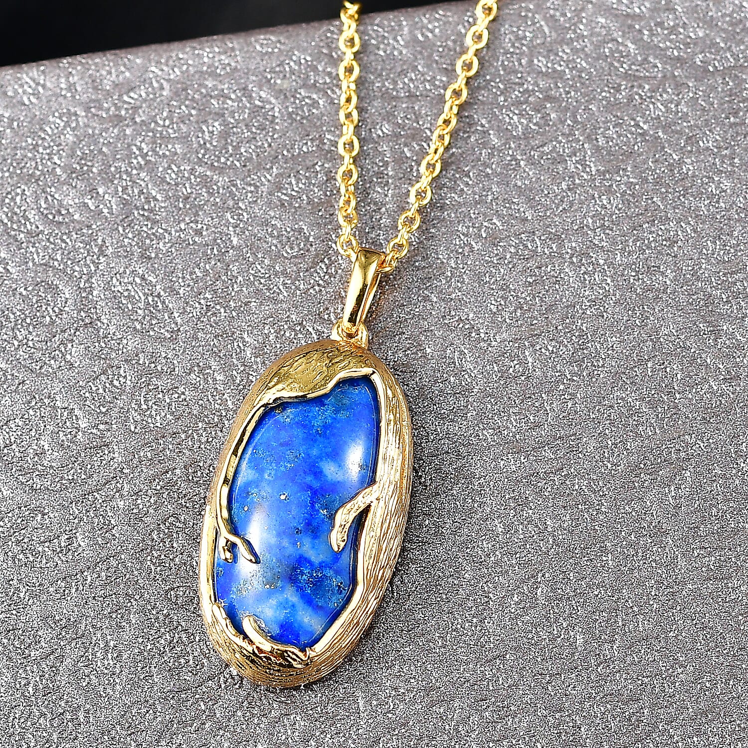 Lapis Lagoon Oval Cut Pendant with Chain (Size - 20) 21.13 Ct. 4429798 2