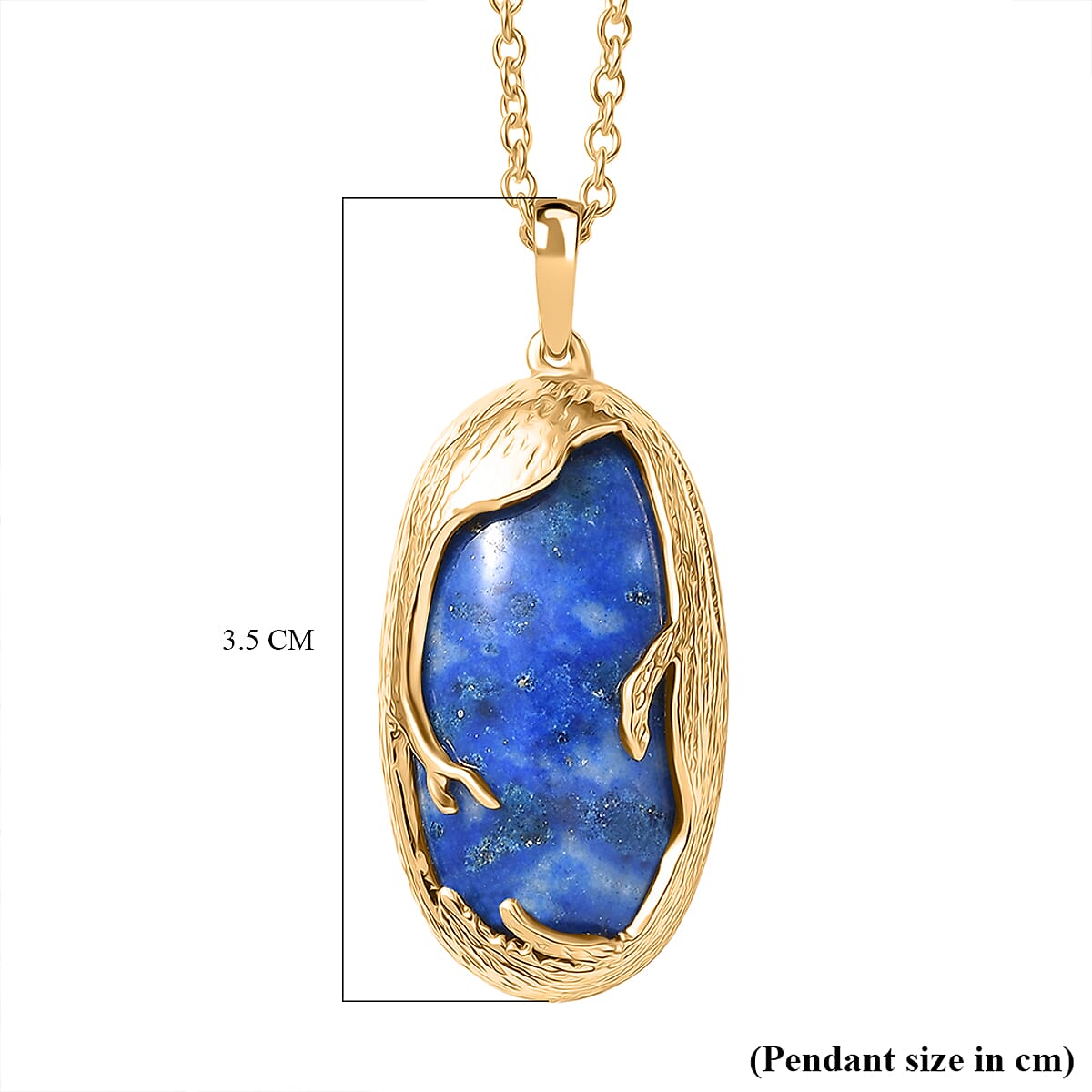 Lapis Lagoon Oval Cut Pendant with Chain (Size - 20) 21.13 Ct. 4429798 6