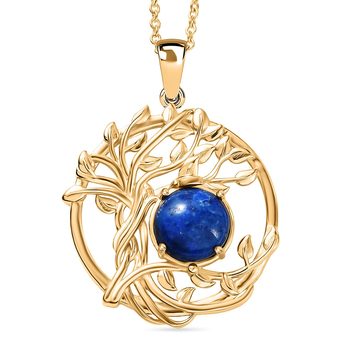 Lapis Lagoon Pendant with Chain (Size - 20) in Yellow Gold Tone 4.79 Ct. 4429796 0