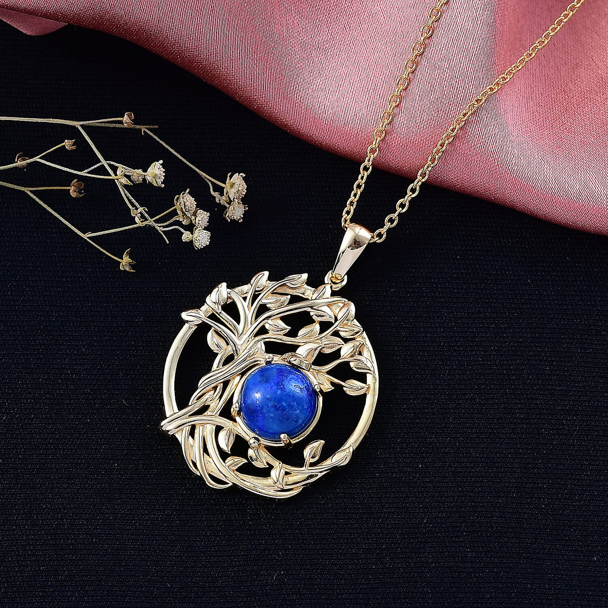 Lapis Lagoon Pendant with Chain (Size - 20) in Yellow Gold Tone 4.79 Ct. 4429796 2