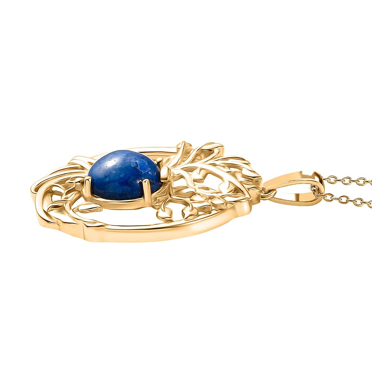 Lapis Lagoon Pendant with Chain (Size - 20) in Yellow Gold Tone 4.79 Ct. 4429796 4