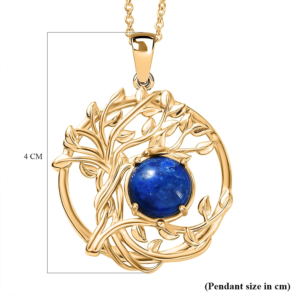 Lapis Lagoon Pendant with Chain (Size - 20) in Yellow Gold Tone 4.79 Ct. 4429796 6