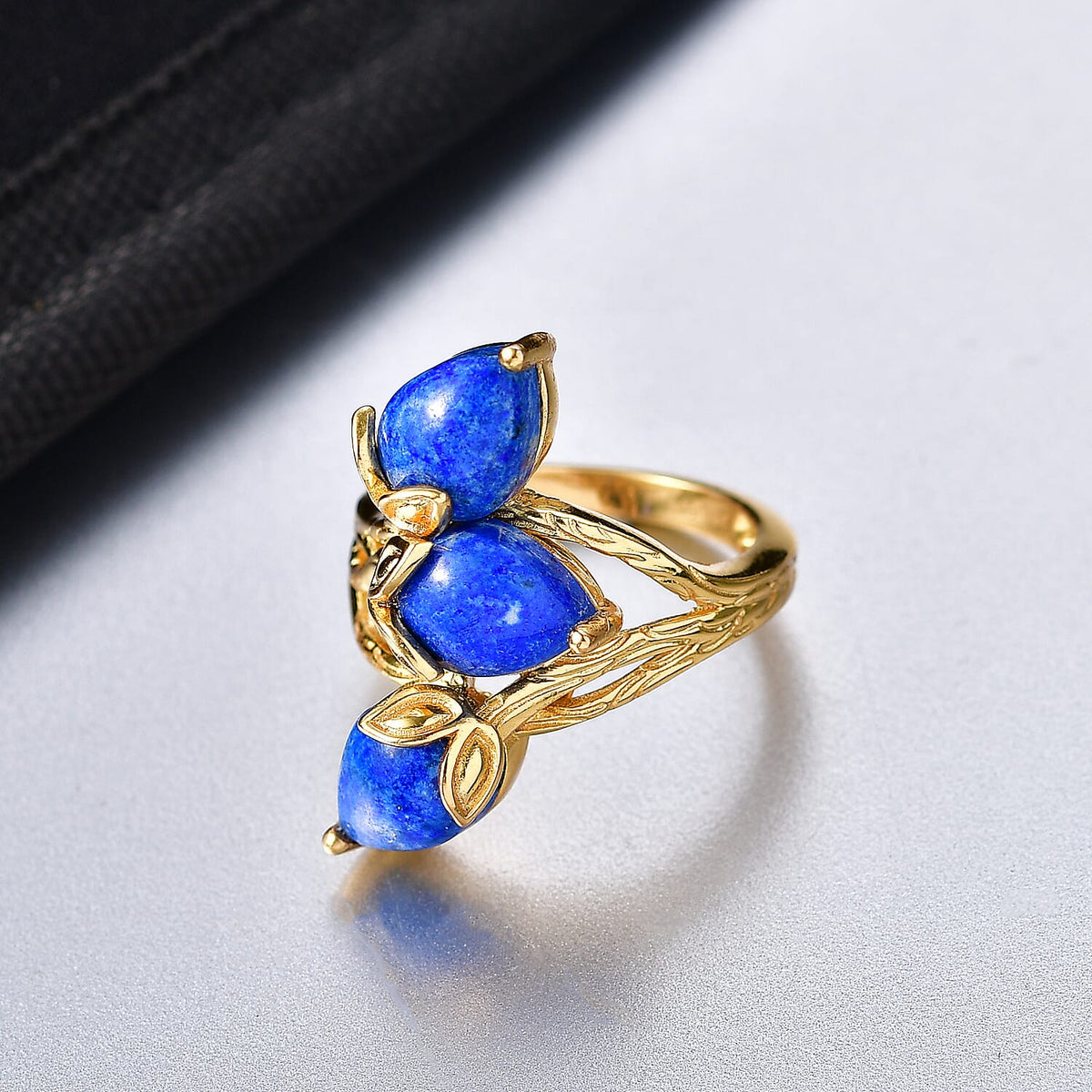 Lapis Lagoon Pear Cut Ring in Yellow Gold Tone 5.21 Ct. 8299908 2