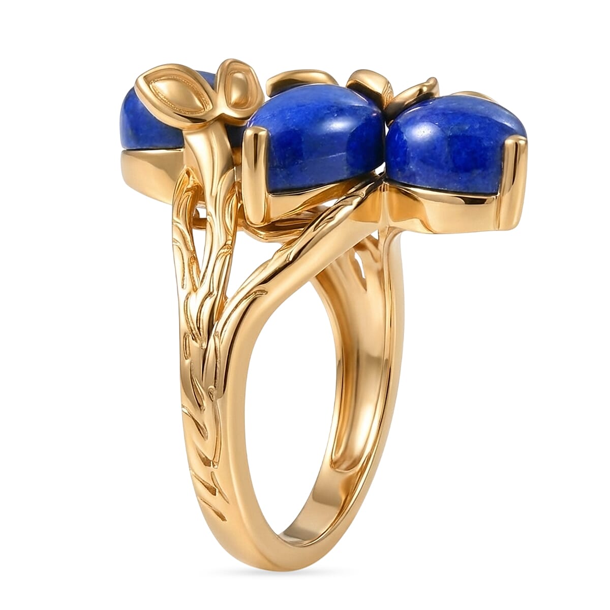 Lapis Lagoon Pear Cut Ring in Yellow Gold Tone 5.21 Ct. 8299908 4