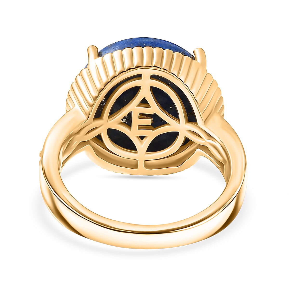 Lapis Lagoon, White Zircon Solitaire Ring in Yellow Gold Tone 11.52 Ct. 8300232 5