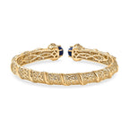 EverTrue Lapis Lazuli & Iolite Full Bangle in Yellow Gold Plated 5.22 Ct.
