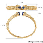 EverTrue Lapis Lazuli & Iolite Full Bangle in Yellow Gold Plated 5.22 Ct.
