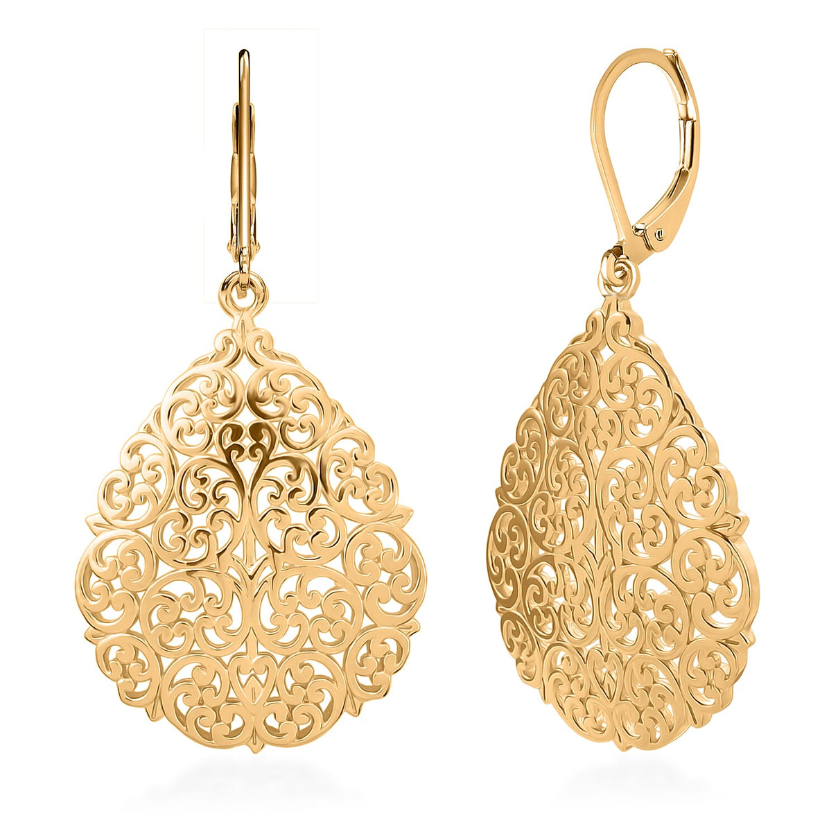 EverTrue Bronzella Collection - Filigree Earring with Lever Back in 18K Gold Plating 8563026 0