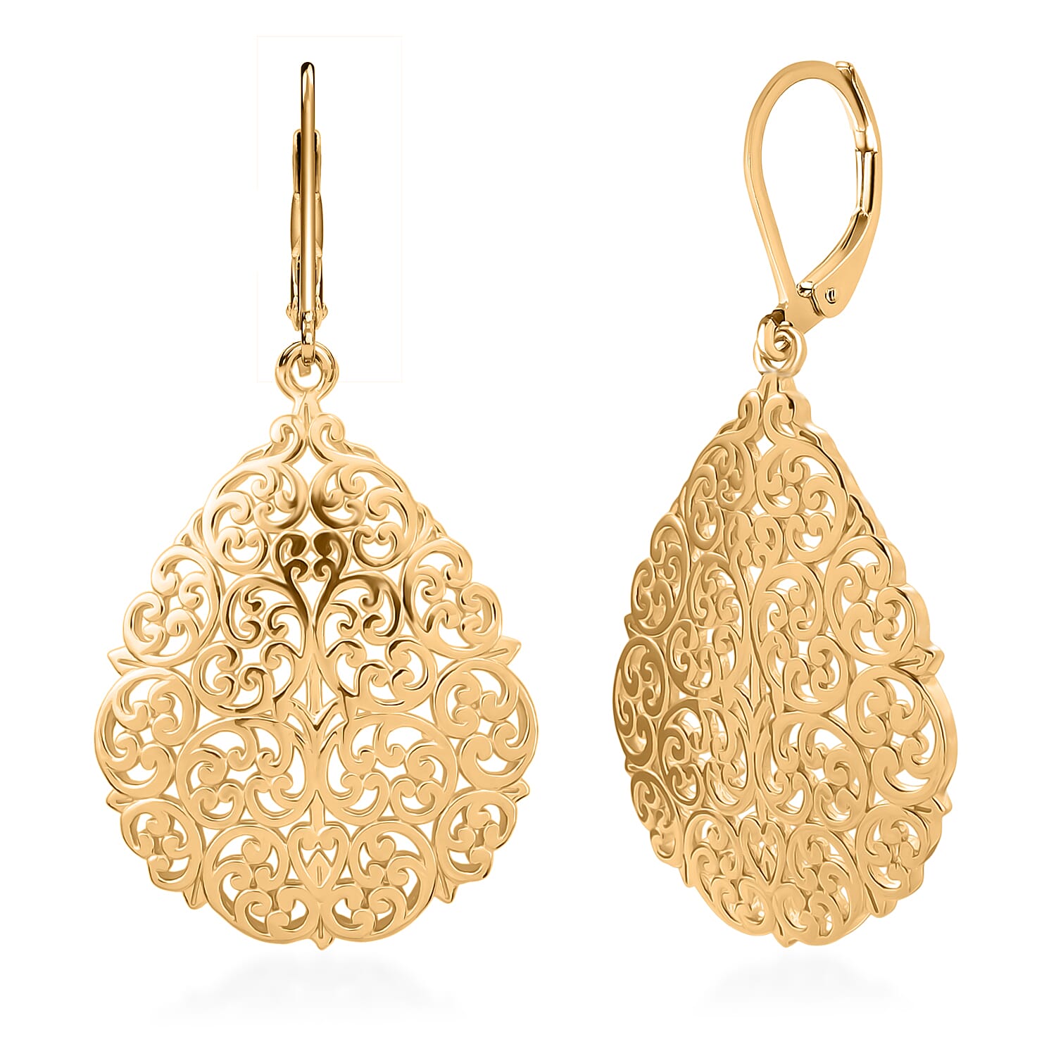 EverTrue Bronzella Collection - Filigree Earring with Lever Back in 18K Gold Plating 8563026 0