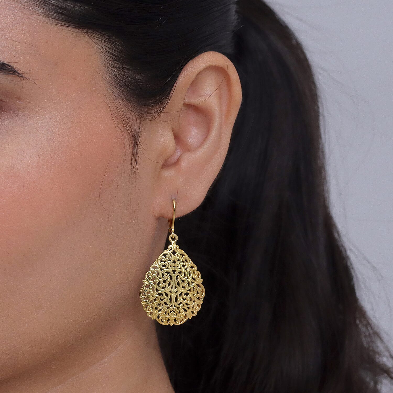 EverTrue Bronzella Collection - Filigree Earring with Lever Back in 18K Gold Plating 8563026 2