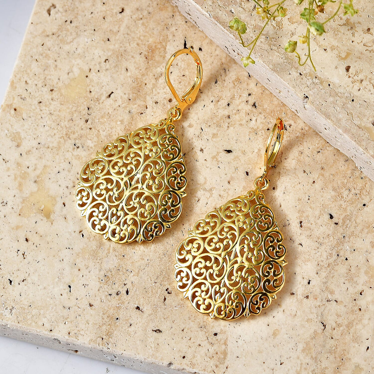 EverTrue Bronzella Collection - Filigree Earring with Lever Back in 18K Gold Plating 8563026 3