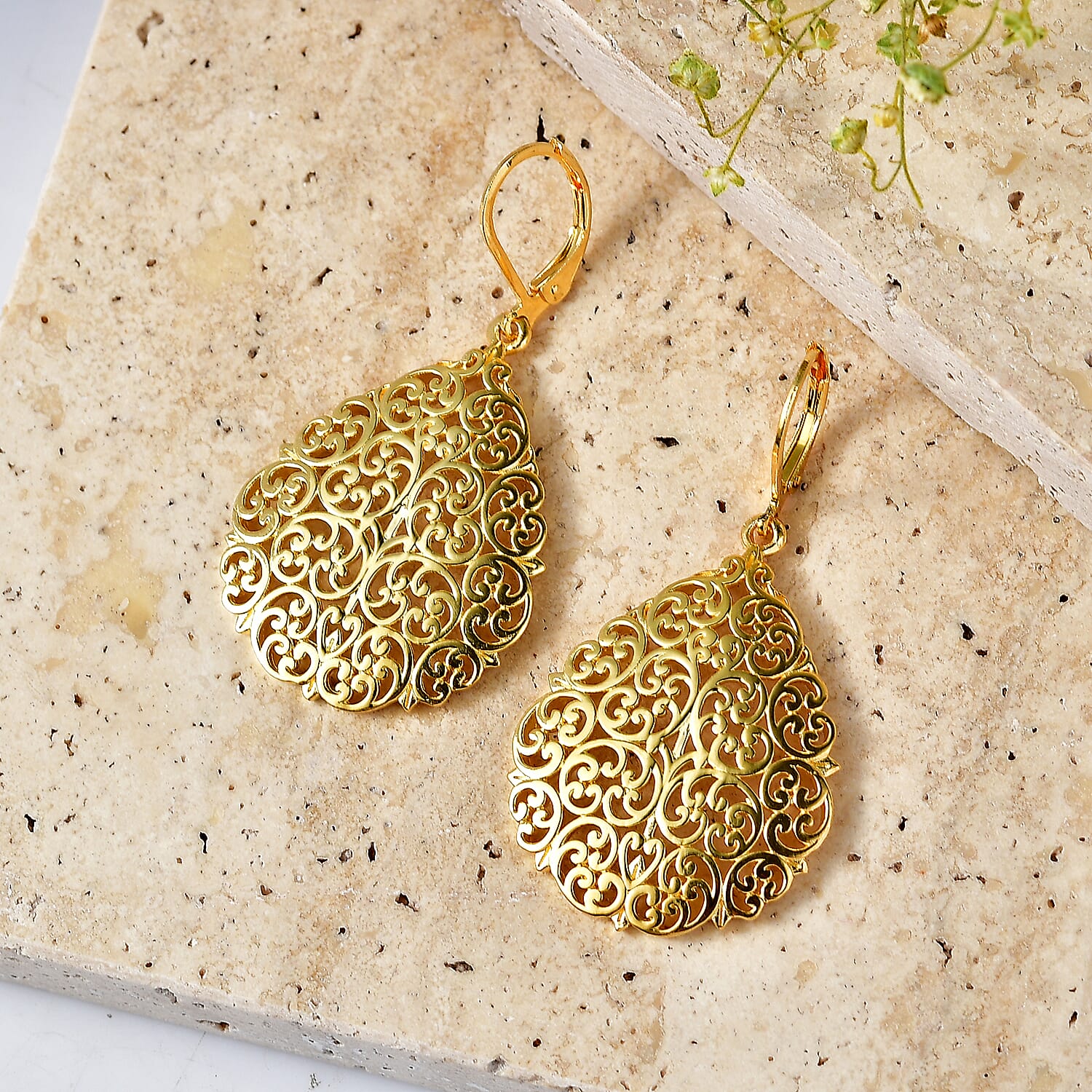 EverTrue Bronzella Collection - Filigree Earring with Lever Back in 18K Gold Plating 8563026 3