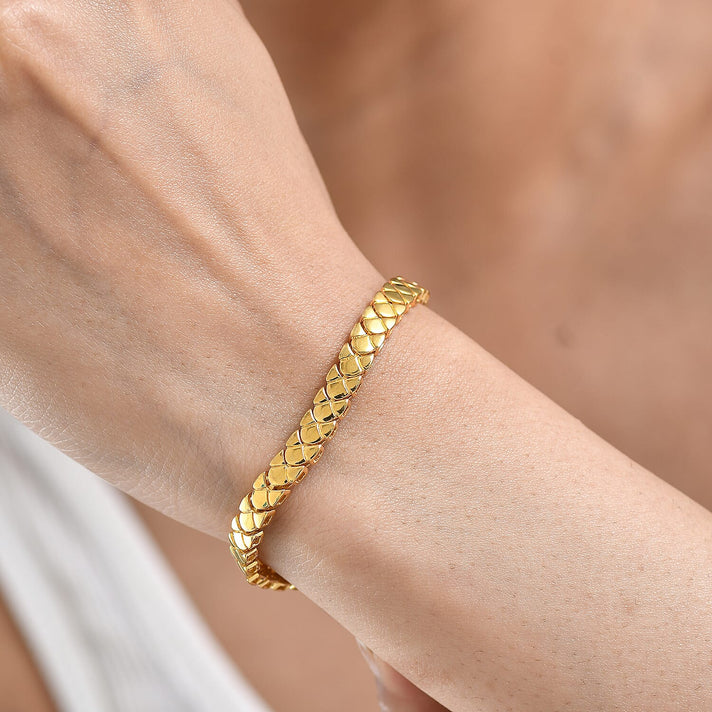EverTrue Bronzella Collection - Fancy Linked Bracelet (Size - 7.5) in 18K Yellow Gold Plating 8486298 2