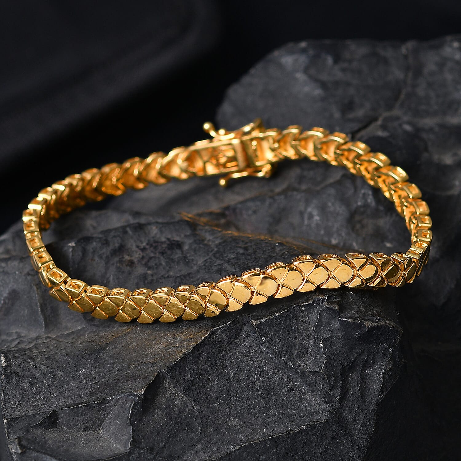 EverTrue Bronzella Collection - Fancy Linked Bracelet (Size - 7.5) in 18K Yellow Gold Plating 8486298 3