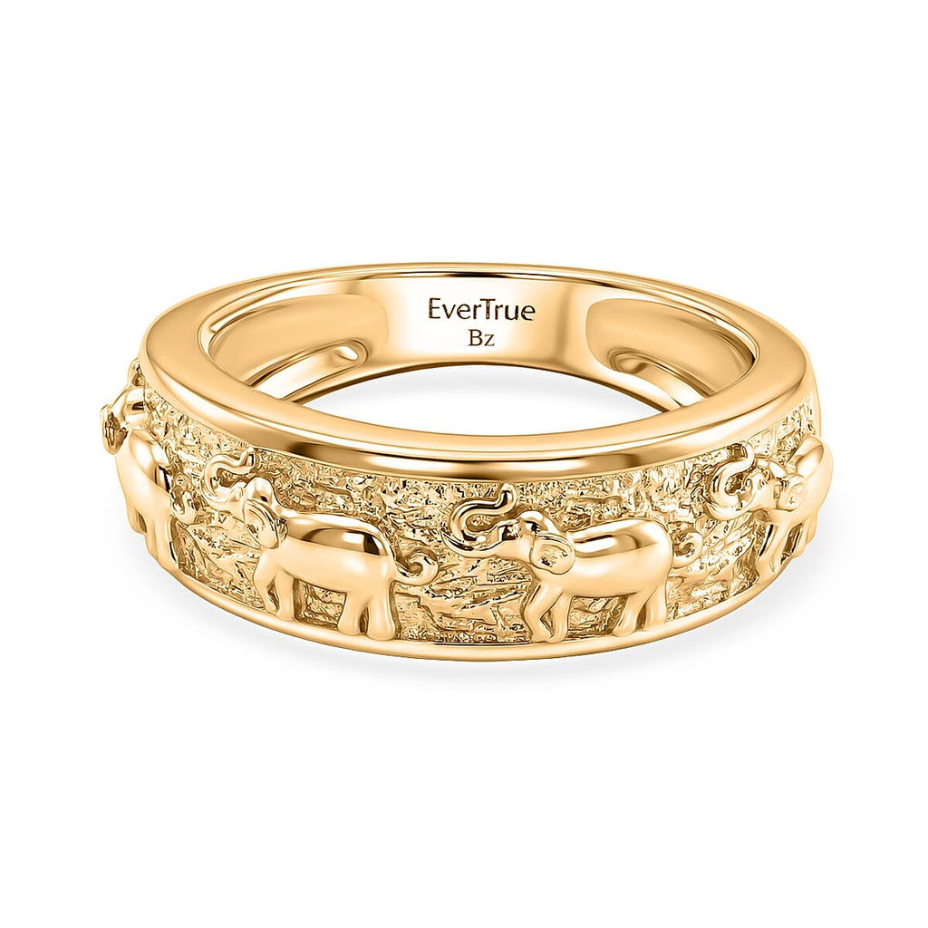 EverTrue Bronzella Collection - Elephant Band Ring in 18K Yellow Gold Plating