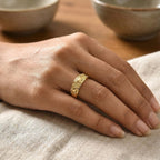 EverTrue Bronzella Collection - Elephant Band Ring in 18K Yellow Gold Plating