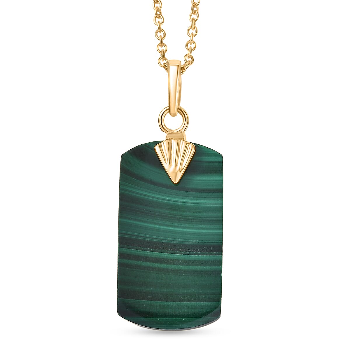 EverTrue Malachite Pendant with Chain (Size 20) in Yellow Gold Tone 25.06 Ct. 4426098 0