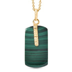 EverTrue Malachite Pendant with Chain (Size 20) in Yellow Gold Tone 25.06 Ct.