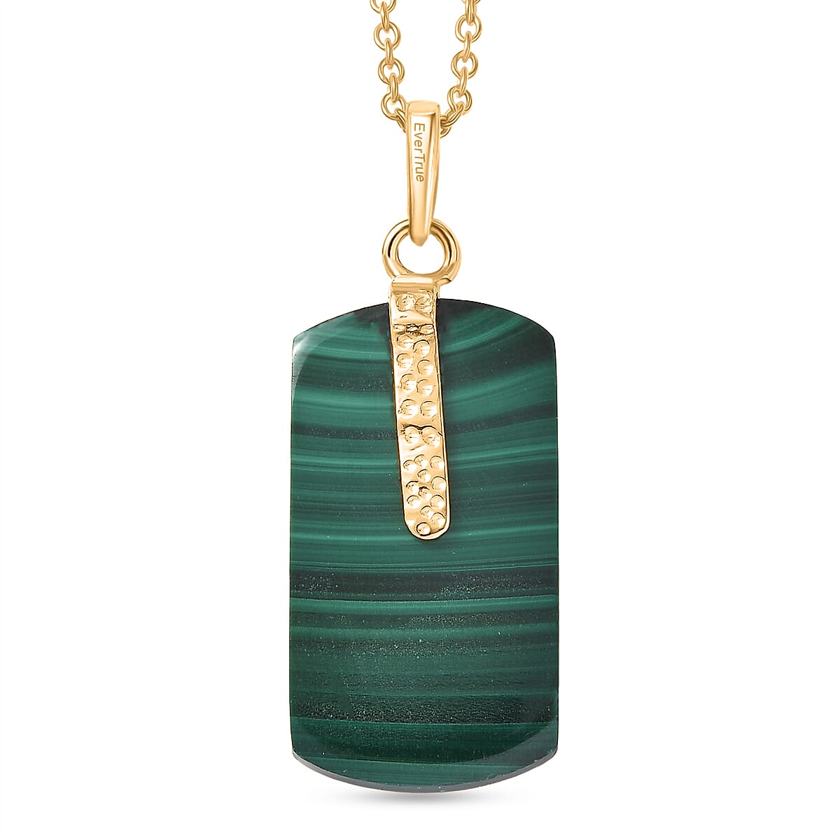 EverTrue Malachite Pendant with Chain (Size 20) in Yellow Gold Tone 25.06 Ct. 4426098 5
