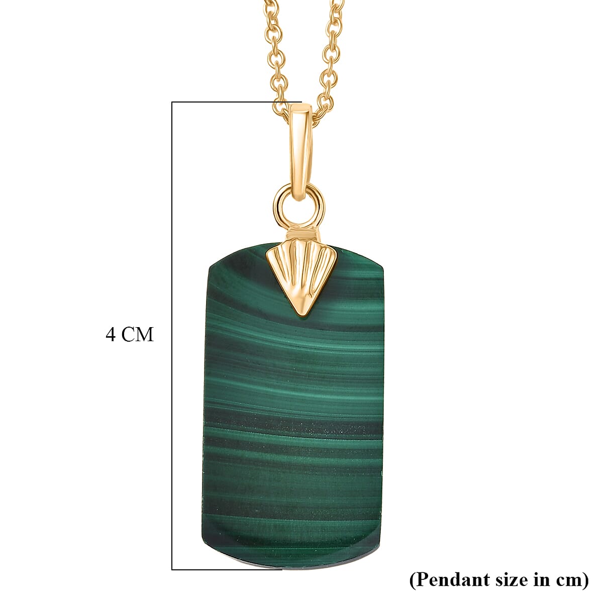 EverTrue Malachite Pendant with Chain (Size 20) in Yellow Gold Tone 25.06 Ct. 4426098 7