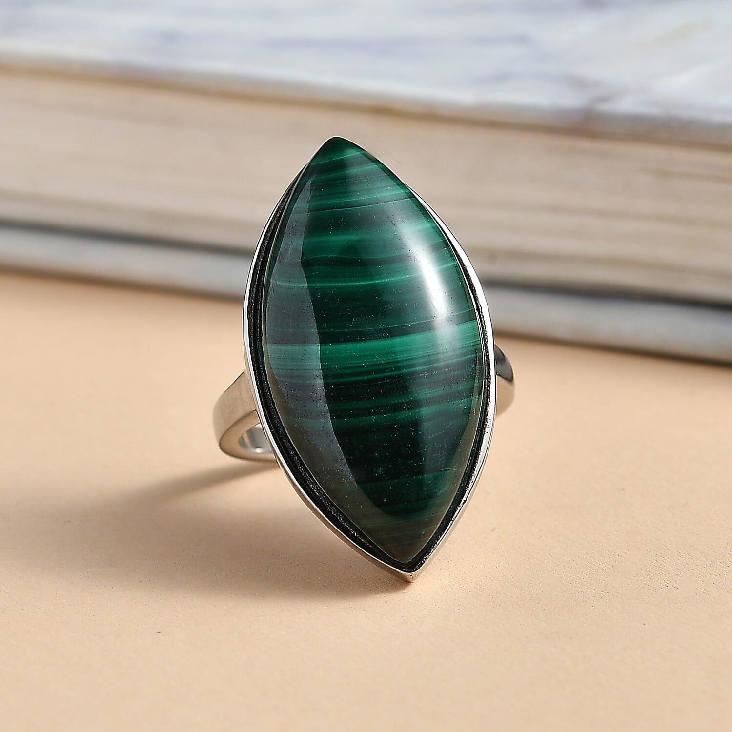 EverTrue Malachite Solitaire Ring 32.78 Ct. 8239025 1