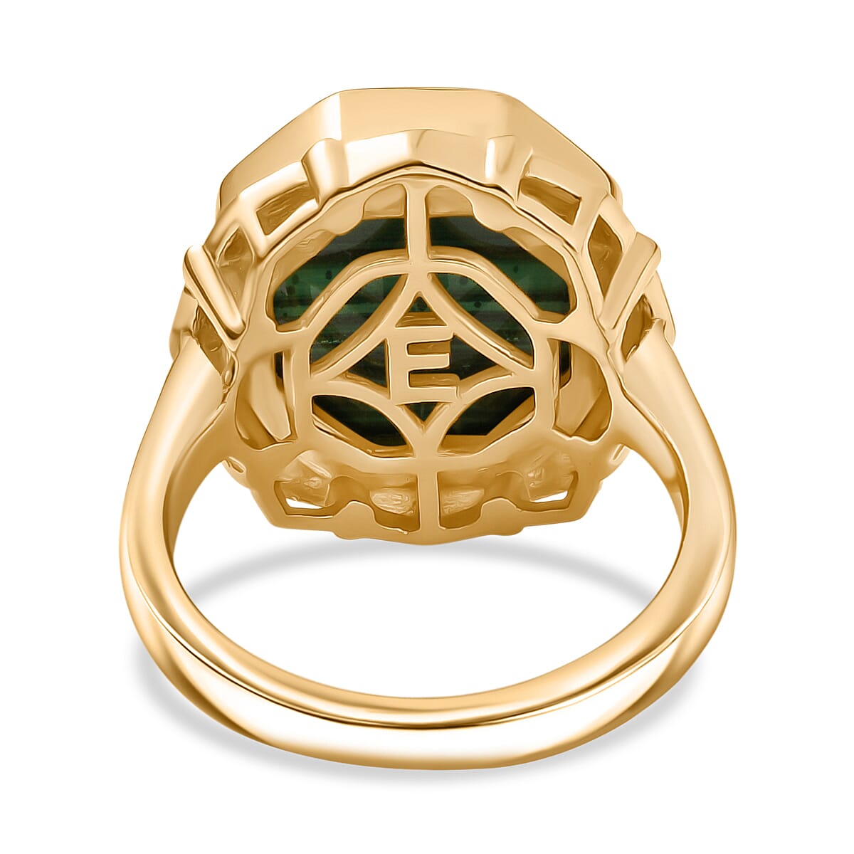 EverTrue Malachite Octillion Solitaire Ring in Yellow Gold Plated 10.54 Ct. 8249340 4