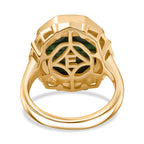 EverTrue Malachite Octillion Solitaire Ring in Yellow Gold Plated 10.54 Ct.