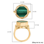 EverTrue Malachite Octillion Solitaire Ring in Yellow Gold Plated 10.54 Ct.