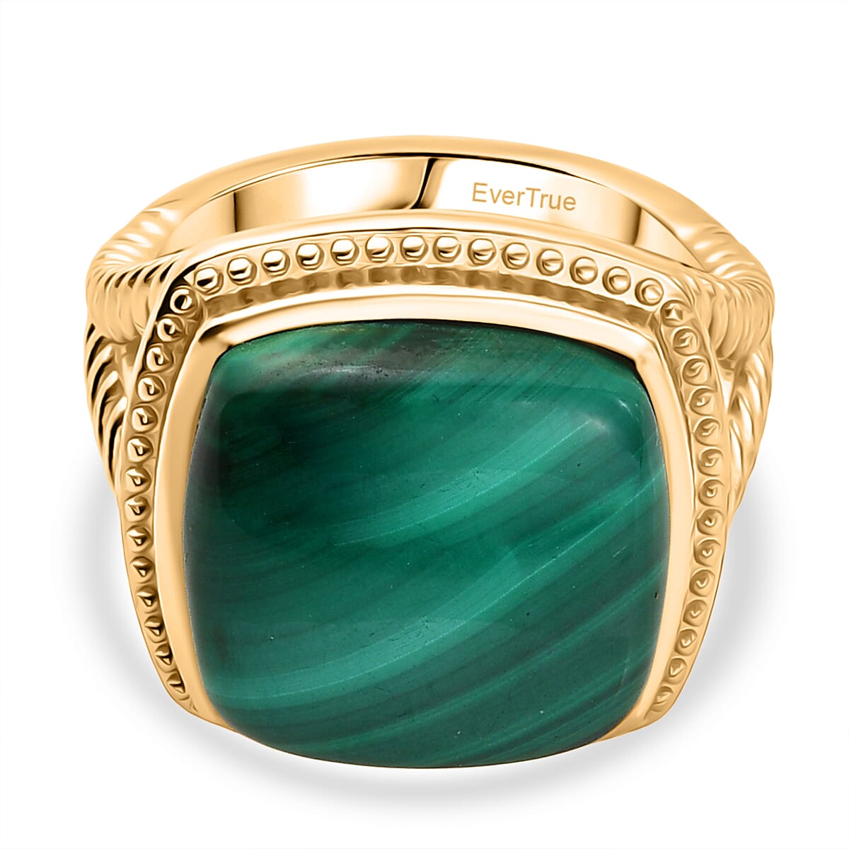 EverTrue Malachite Solitaire Ring in Yellow Gold Tone 15.80 Ct. 8248057 0