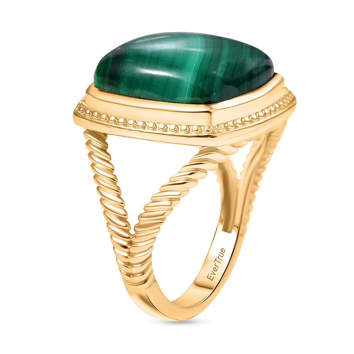 EverTrue Malachite Solitaire Ring in Yellow Gold Tone 15.80 Ct. 8248057 3