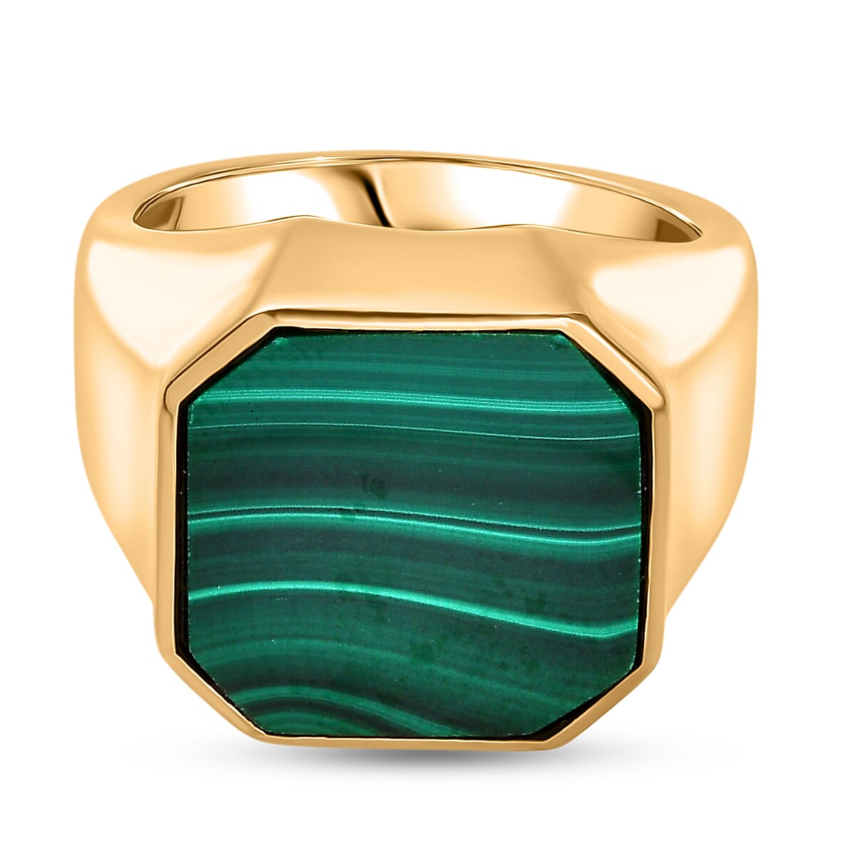 EverTrue Malachite Solitaire Ring in Yellow Gold Tone 16.14 Ct. V32755891 0