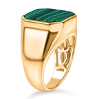 EverTrue Malachite Solitaire Ring in Yellow Gold Tone 16.14 Ct.