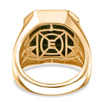 EverTrue Malachite Solitaire Ring in Yellow Gold Tone 16.14 Ct.