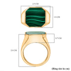 EverTrue Malachite Solitaire Ring in Yellow Gold Tone 16.14 Ct.