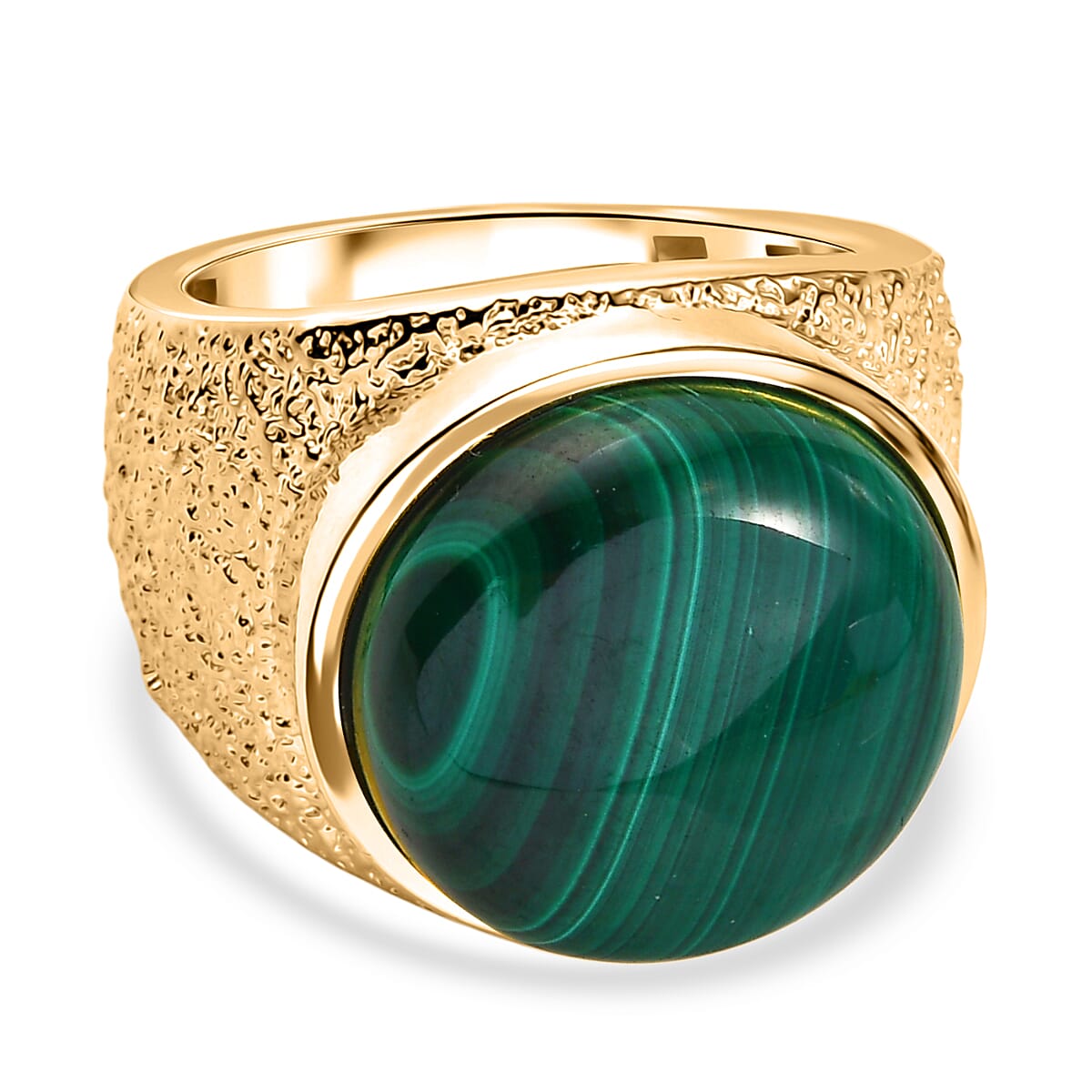 EverTrue Malachite Solitaire Ring in Yellow Gold Tone 16.69 Ct. 8245908 0