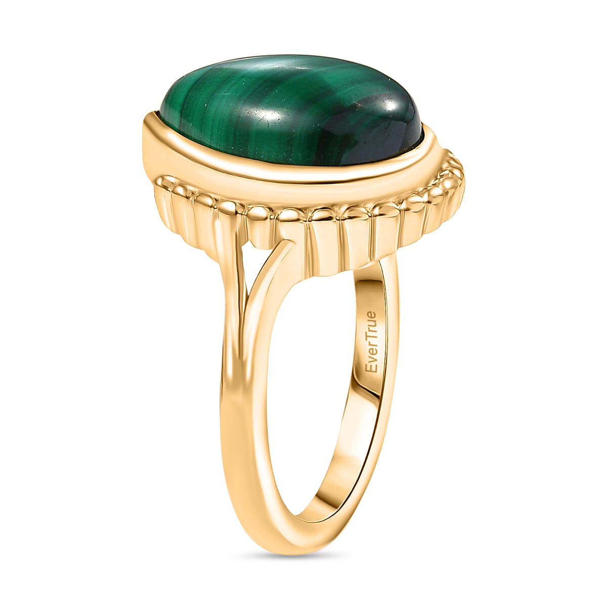 Designer Inspired - Malachite Solitaire Ring in Yellow Gold Tone 9.12 Ct. 8245946 3