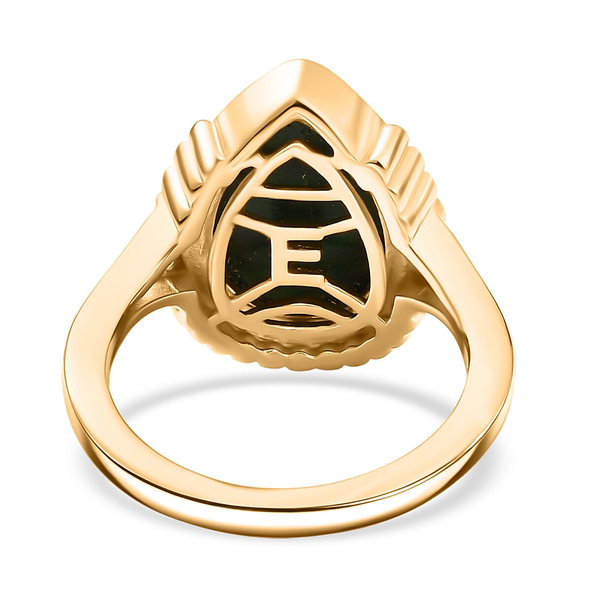 Designer Inspired - Malachite Solitaire Ring in Yellow Gold Tone 9.12 Ct. 8245946 4