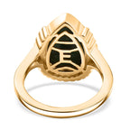 EverTrue Malachite Solitaire Ring in Yellow Gold Tone 9.12 Ct.