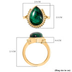EverTrue Malachite Solitaire Ring in Yellow Gold Tone 9.12 Ct.