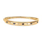 EverTrue Masoala Blue Sapphire & Natural White Zircon Full Bangle (Size -7.5)  1.28 Ct.