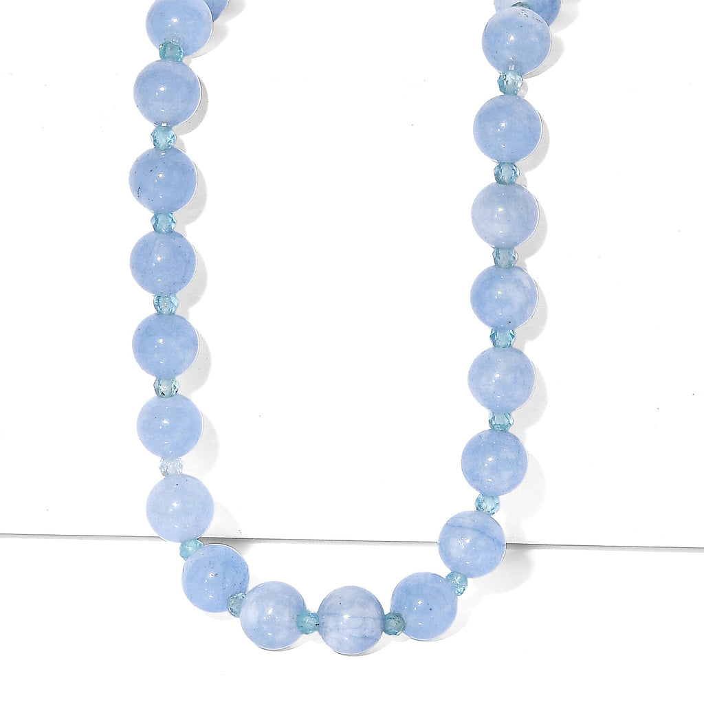 Aquamarine and Blue Apatite Beads Necklace (Size - 20-1 Ext) 185.00 Ct.