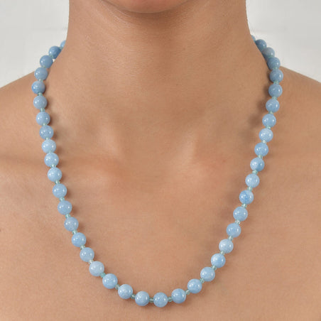 Aquamarine and Blue Apatite Necklace (Size - 20-1 Ext) 185.00 Ct. 8545025 2