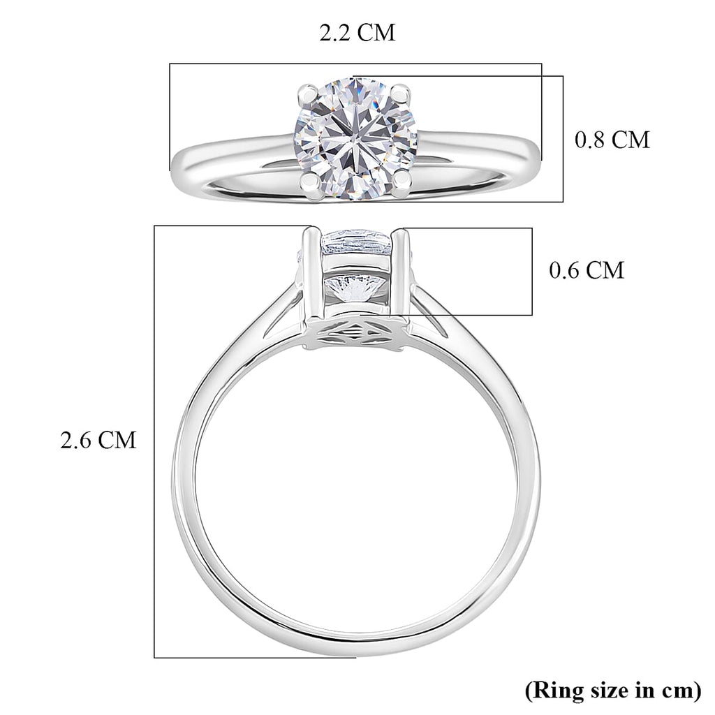 EverTrue Moissanite Rhodium Overlay Solitaire Ring 1.00 Ct.