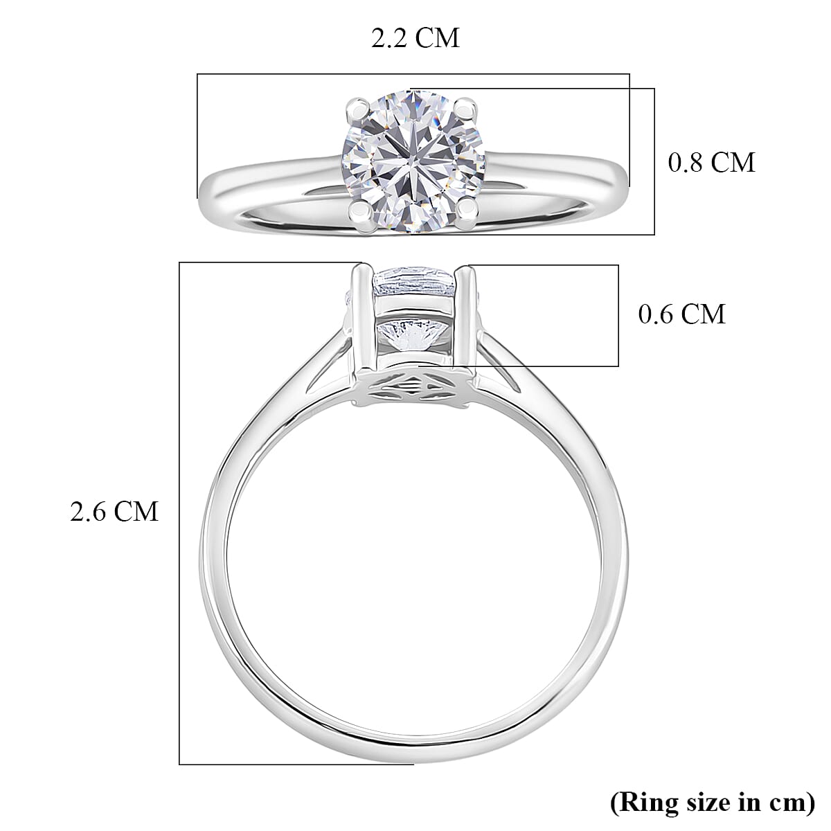 Biggest Deal of 2026 - Moissanite Round 6mm Solitaire Ring in White Tone 1.00 Ct. V32526844 6