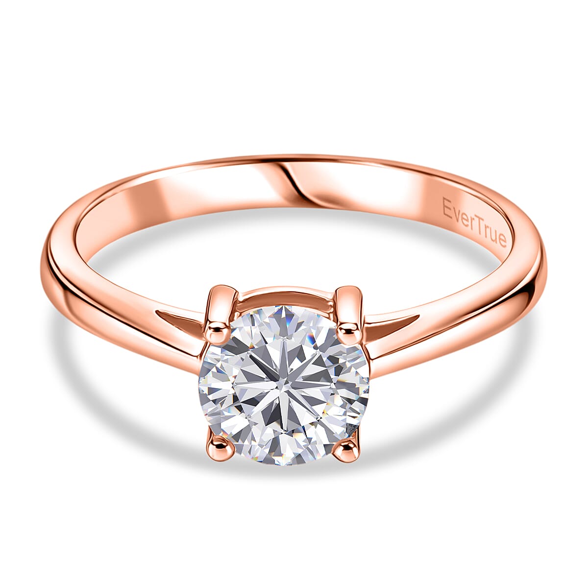 Mega Deals- Moissanite Round 6mm (VS/EF) Solitaire Ring in Rose Gold Tone 1.00 Ct. V32530522 0