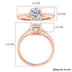 EverTrue Moissanite Solitaire Ring in Rose Gold Tone 1.00 Ct.