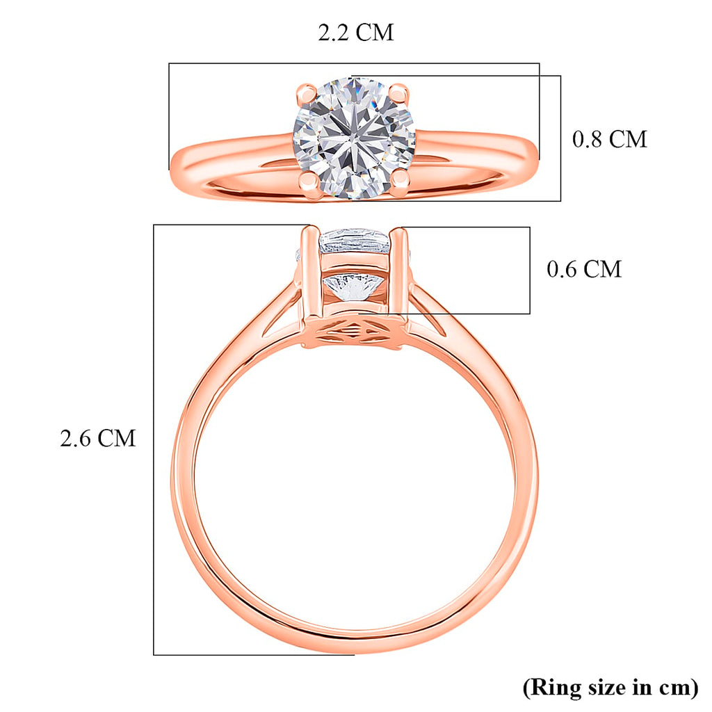EverTrue Moissanite Solitaire Ring in Rose Gold Tone 1.00 Ct.