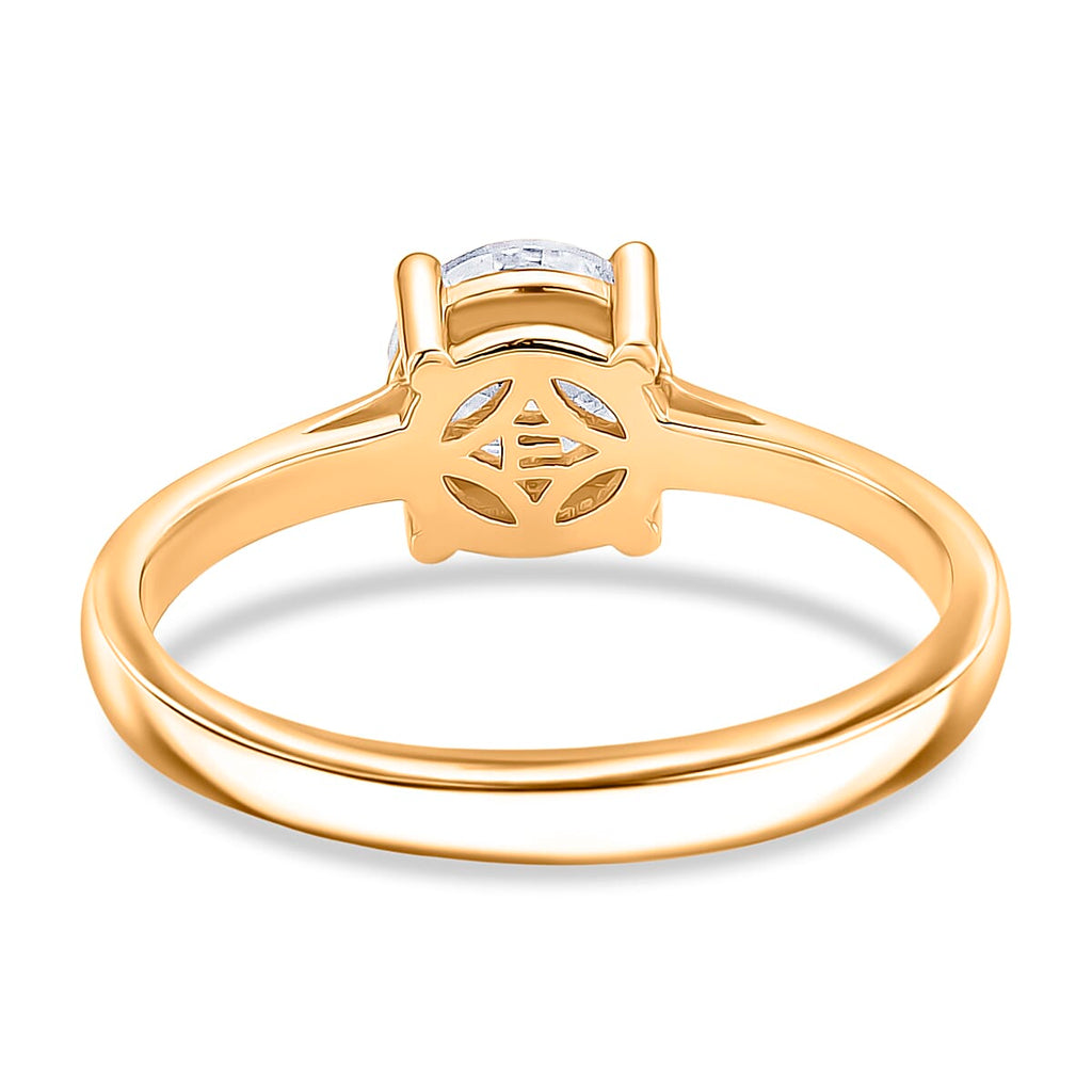 EverTrue Moissanite Solitaire Ring in Yellow Gold Tone 1.00 Ct.